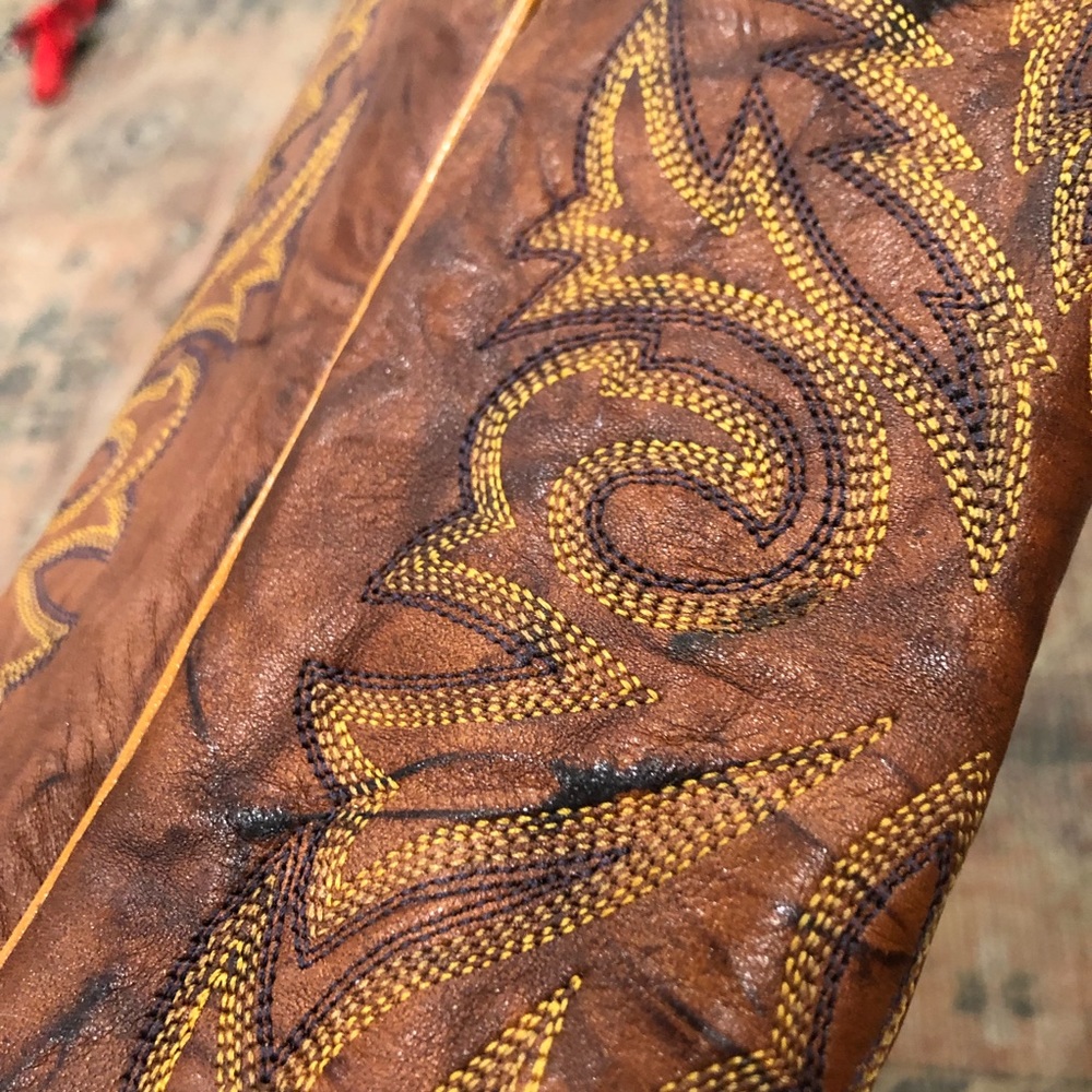Justin Marbled Chestnut Brown Deerlite Cowboy Boots - Picture 5 of 10